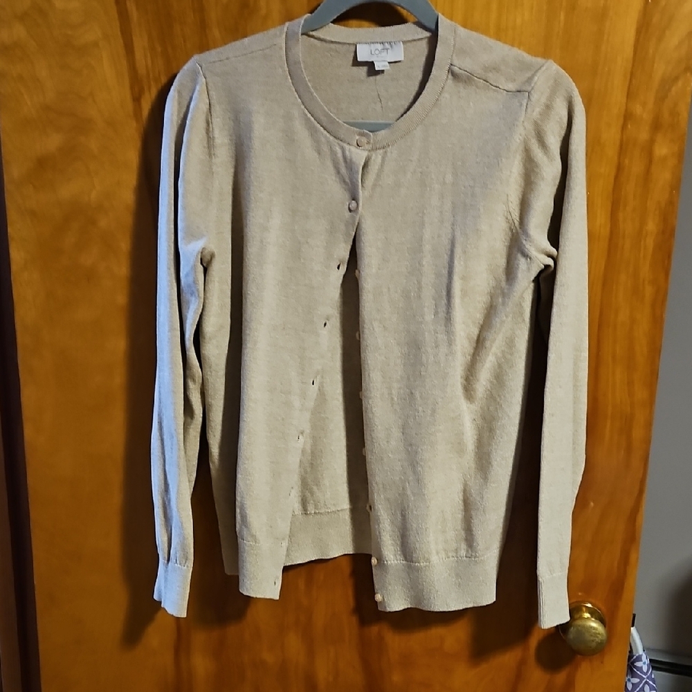 LOFT Cream Knit Sweater